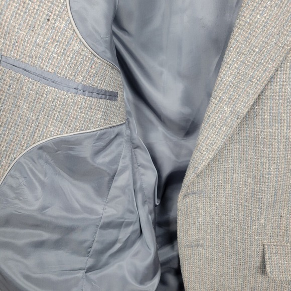 Oakton Ltd Blazer Jacket Men's 42R Gray Long Sleeve Notch Lapel Single Breasted - Picture 7 of 11